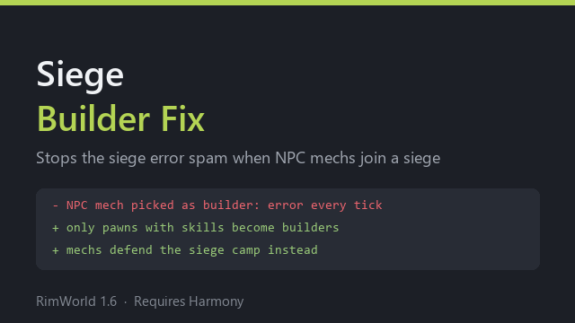 Siege Builder Fix
