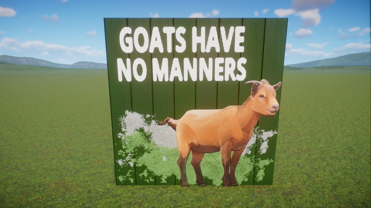 'Goats have no manners' sign