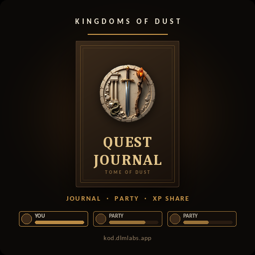 Kingdoms of Dust Quest Journal preview