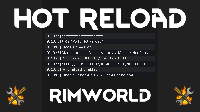 Hot Reload mod preview for RimWorld
