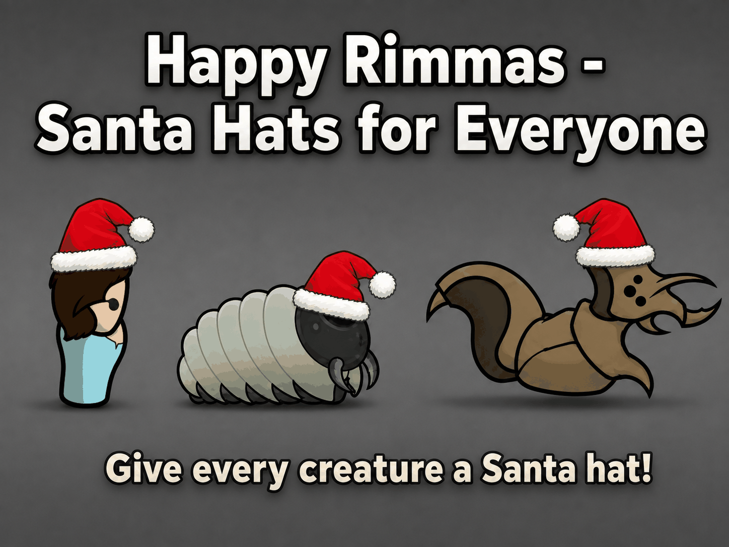 Happy Rimmas - Santa Hats for Everyone mod preview for RimWorld