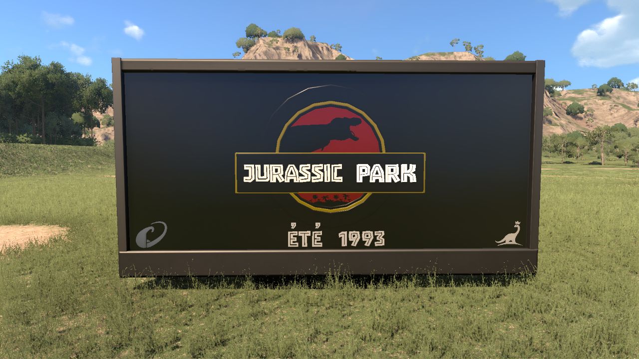 pancarte publicitaire du film jurassic park