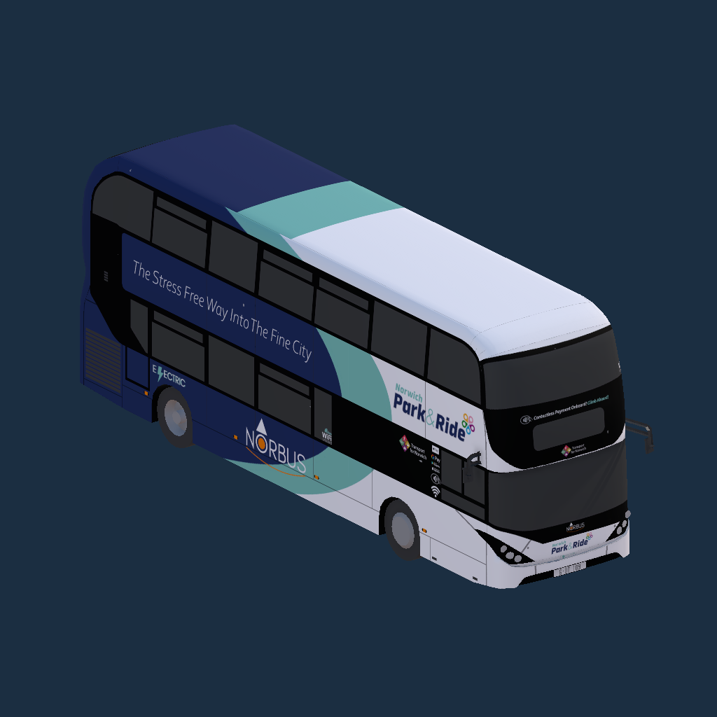 ADL Enviro400 City BYD EV NorBus Norwich Park&Ride Branded