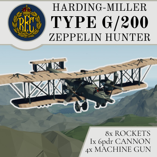 Harding-Miller Type G/200 WW1 Zeppelin Hunter Plane