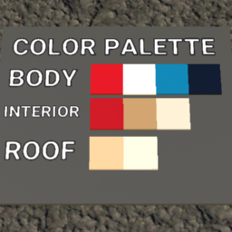 Color Palette for Chevrolet Corvette C1 1953