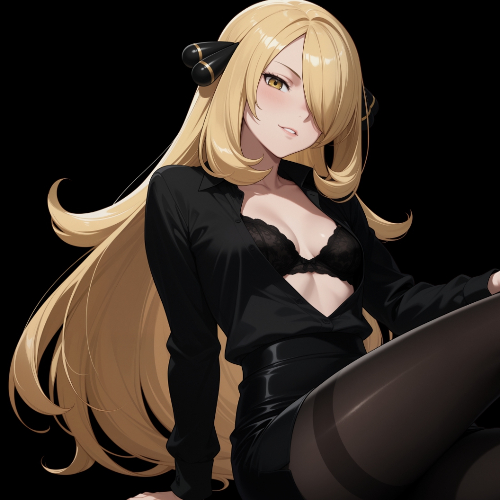 Cynthia [Pokemon] | Dark Background | Dark & Colored Versions | 4K