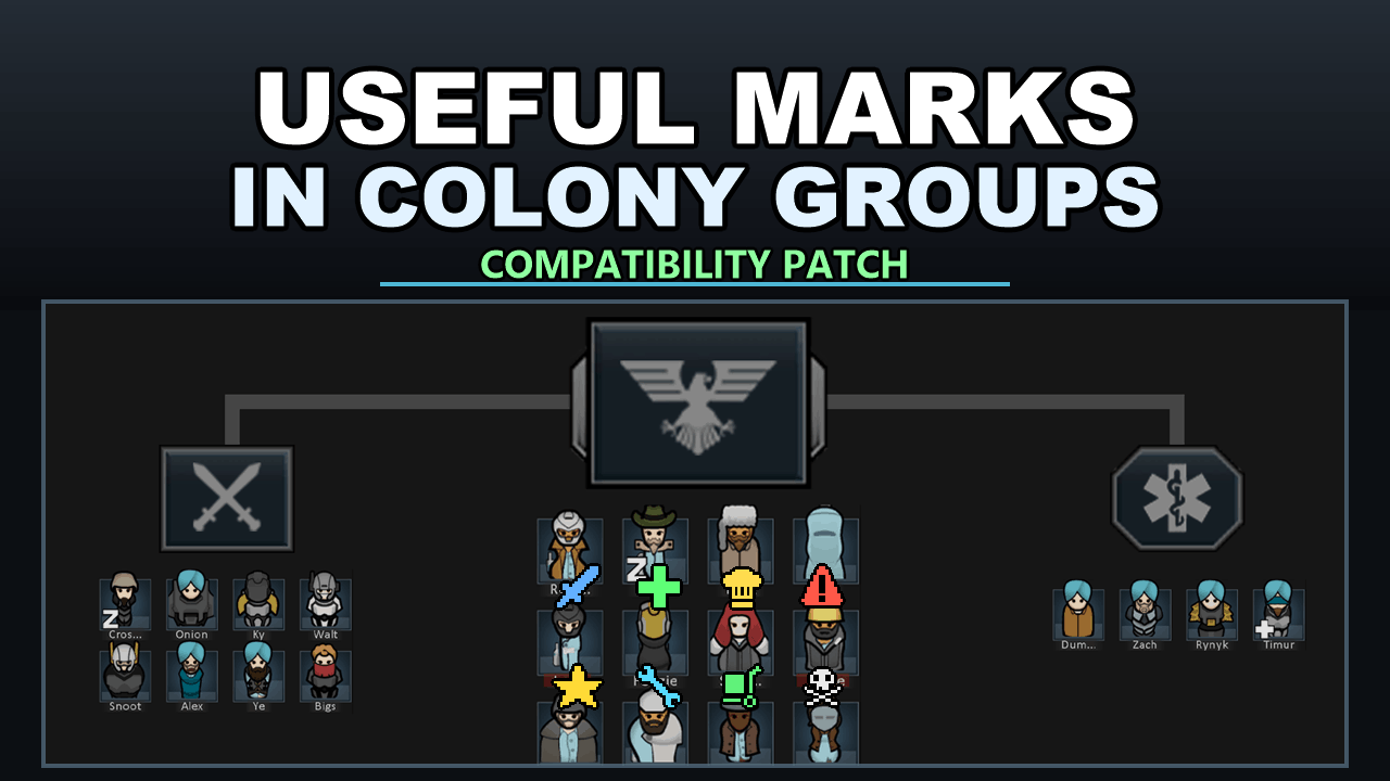 Useful Marks in Colony Groups mod preview for RimWorld