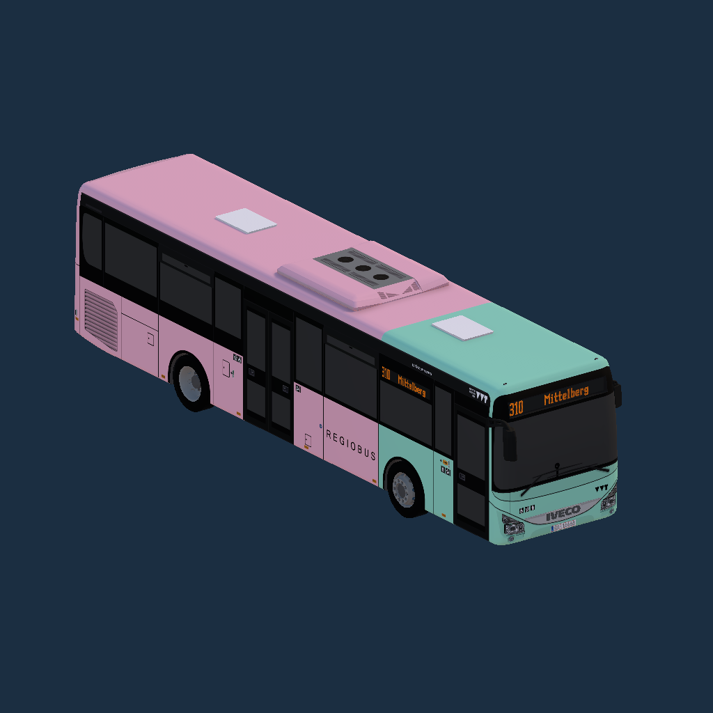 VVT Postbus - IVECO Crossway LE 12M - VVT Design 2023 - türkis-pink (hin-her)