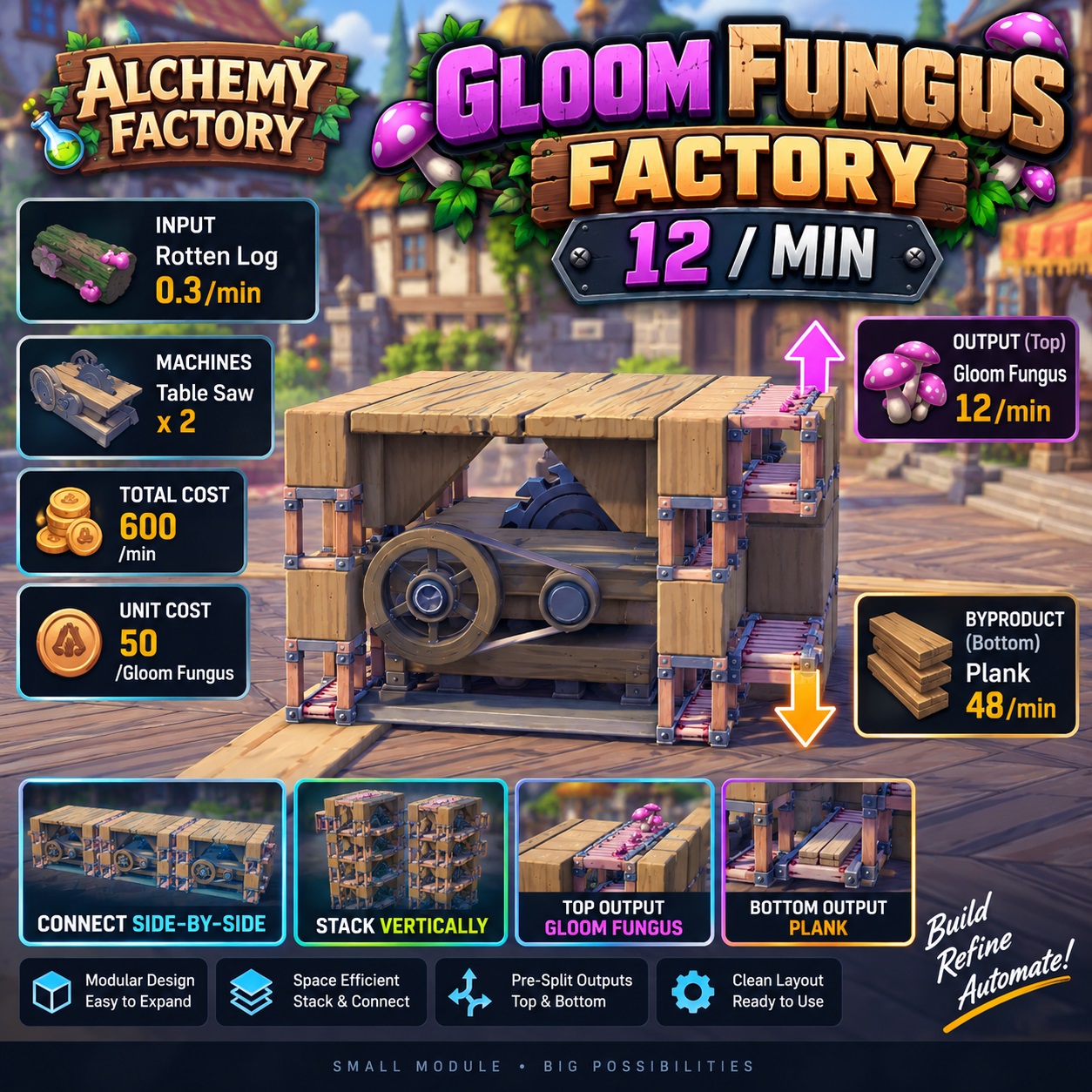 Modular Gloom Fungus Factory – 12/min
