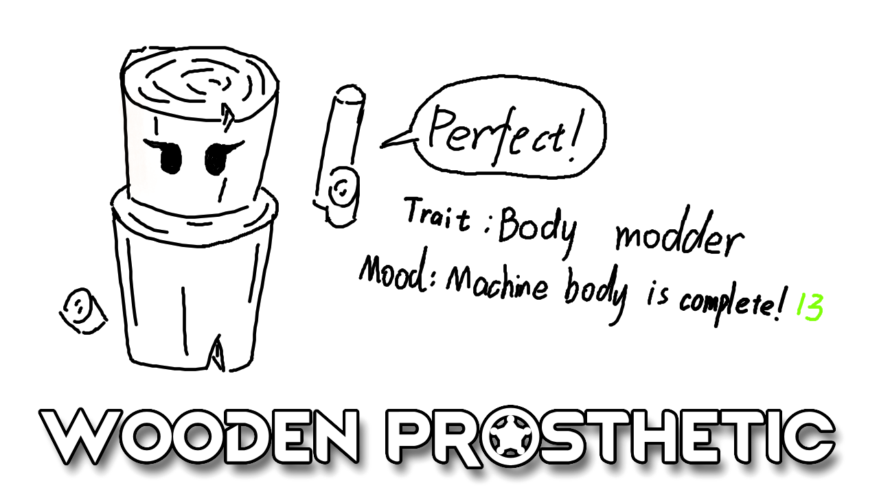 Wooden Prosthetic mod preview for RimWorld