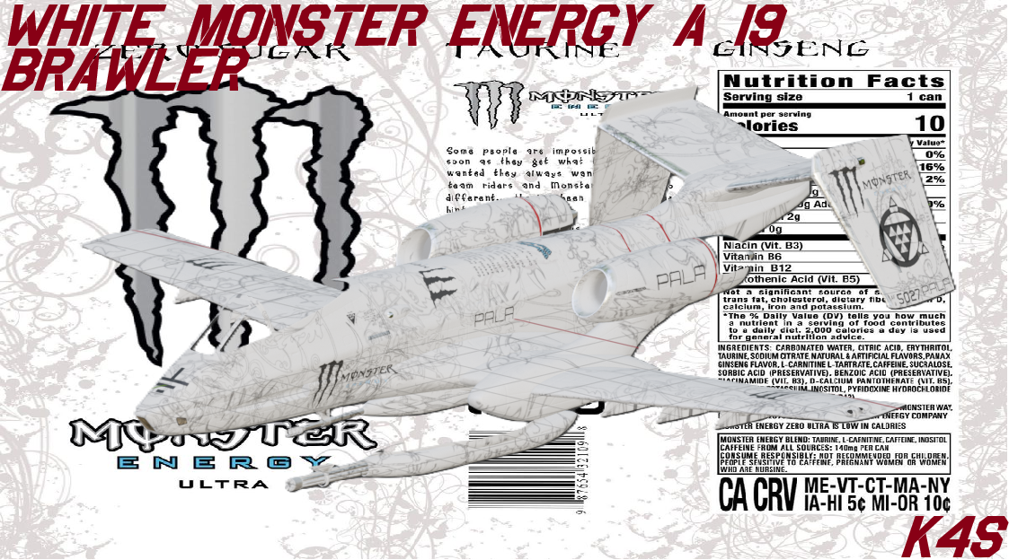 A-19 Brawler | White Monster Energy 