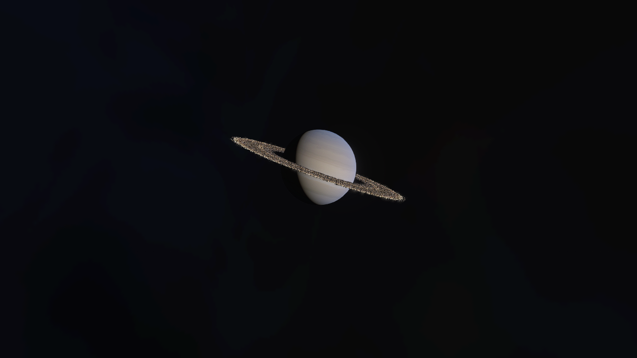 super banded saturn with atmosphere