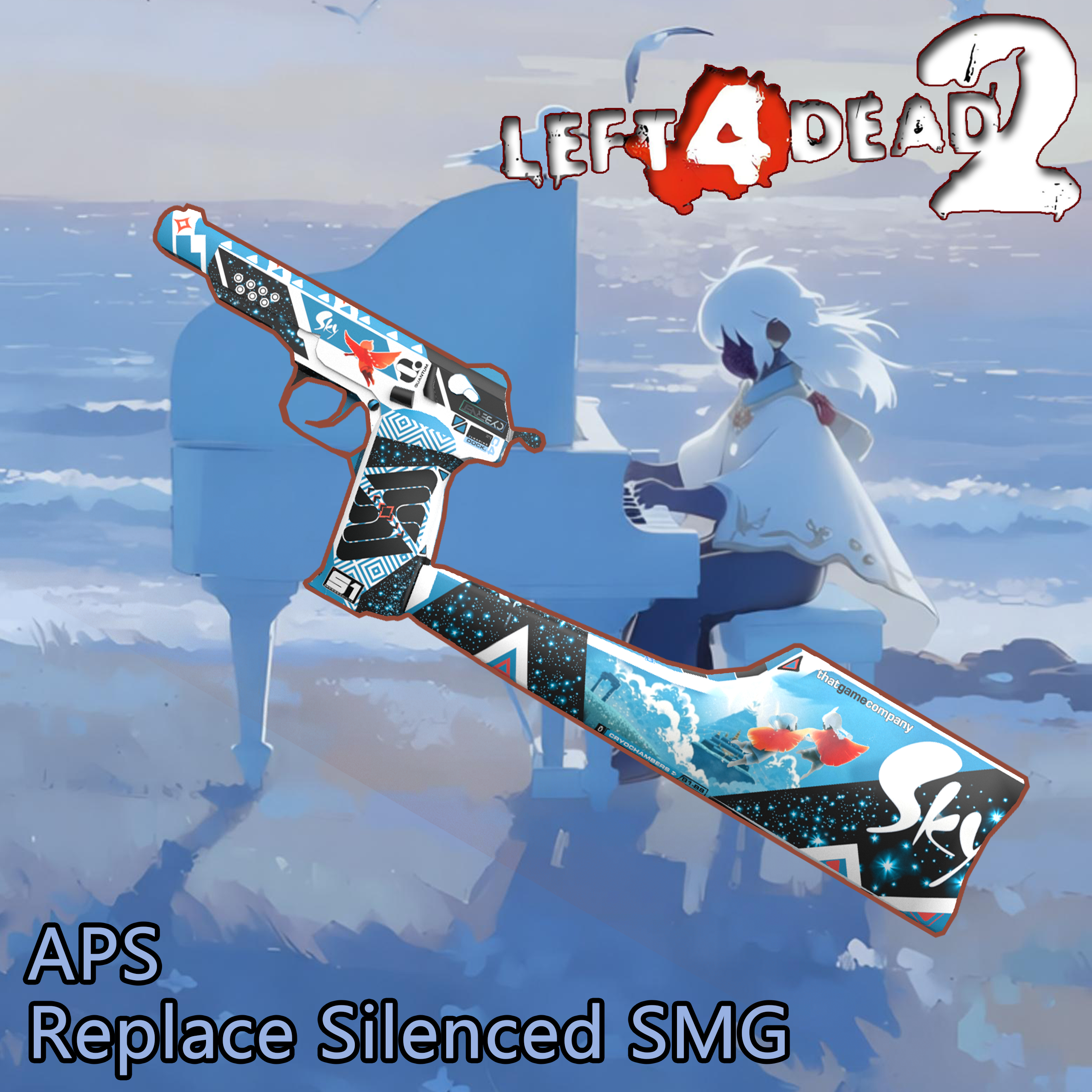 （SKY光遇-逐风云野）  APS冲锋枪替换消音SMG  aps replace silenced SMG
