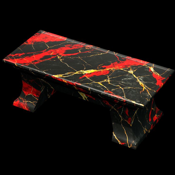 Table Black, Red & Gold Marble