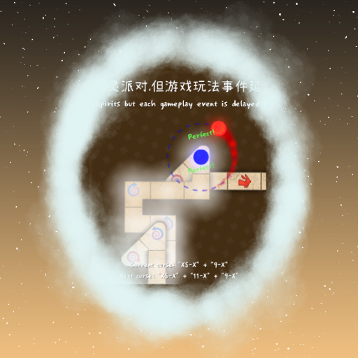 XS-X - Party of spirits but each gameplay event is delayed by 1 tile
