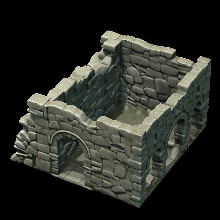 Ruined stone cottage
