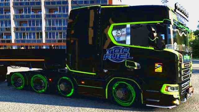 scania black green 