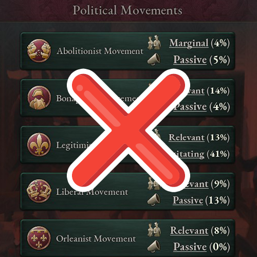 One-Click Disbandment of Unsupported Political Movements