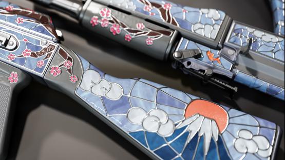 AK-47 | Rising sun (gray-blue)