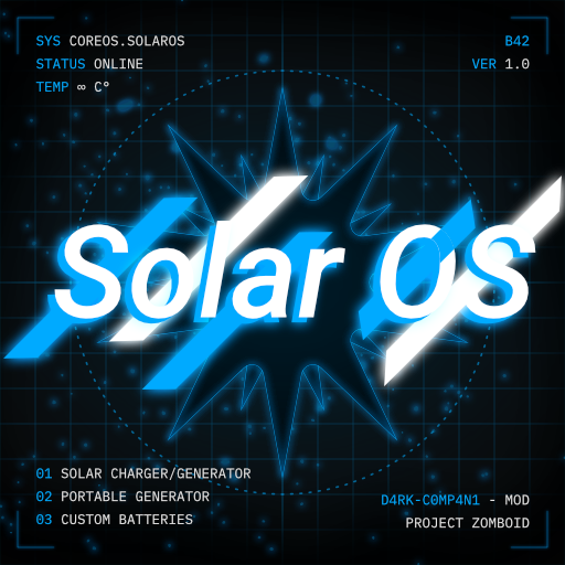 [B42] KR SolarOS - Portable Solar Panel Generator, Solar Panel Charger & Custom Flashlights/Batteries – Project Zomboid Mod