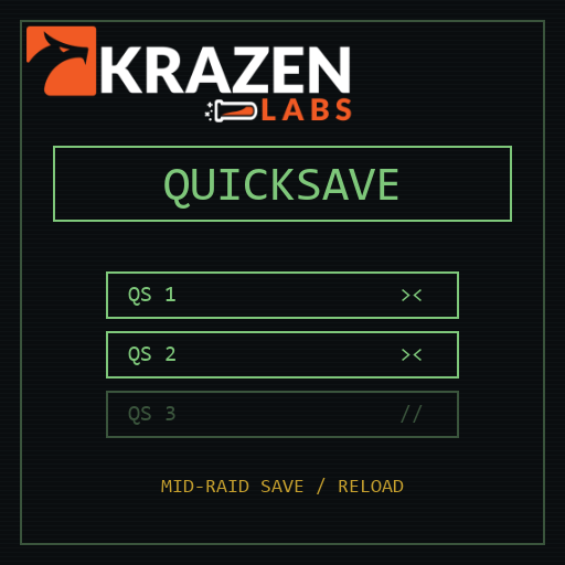 Quicksave (Save and load during raids)