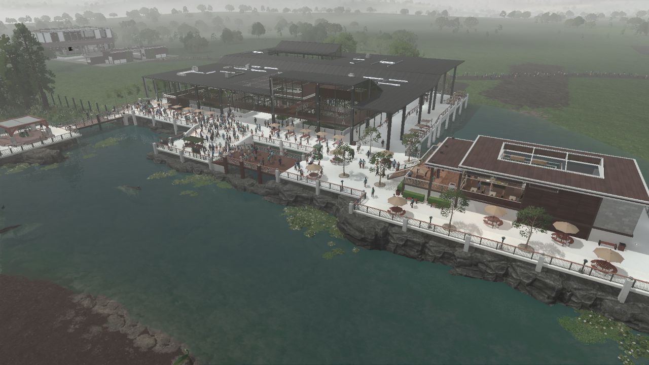 Modern Lakeside Building w/Aviary, Restaurants, and Shopping