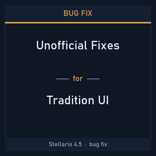 Bug Fix: Tradition UI