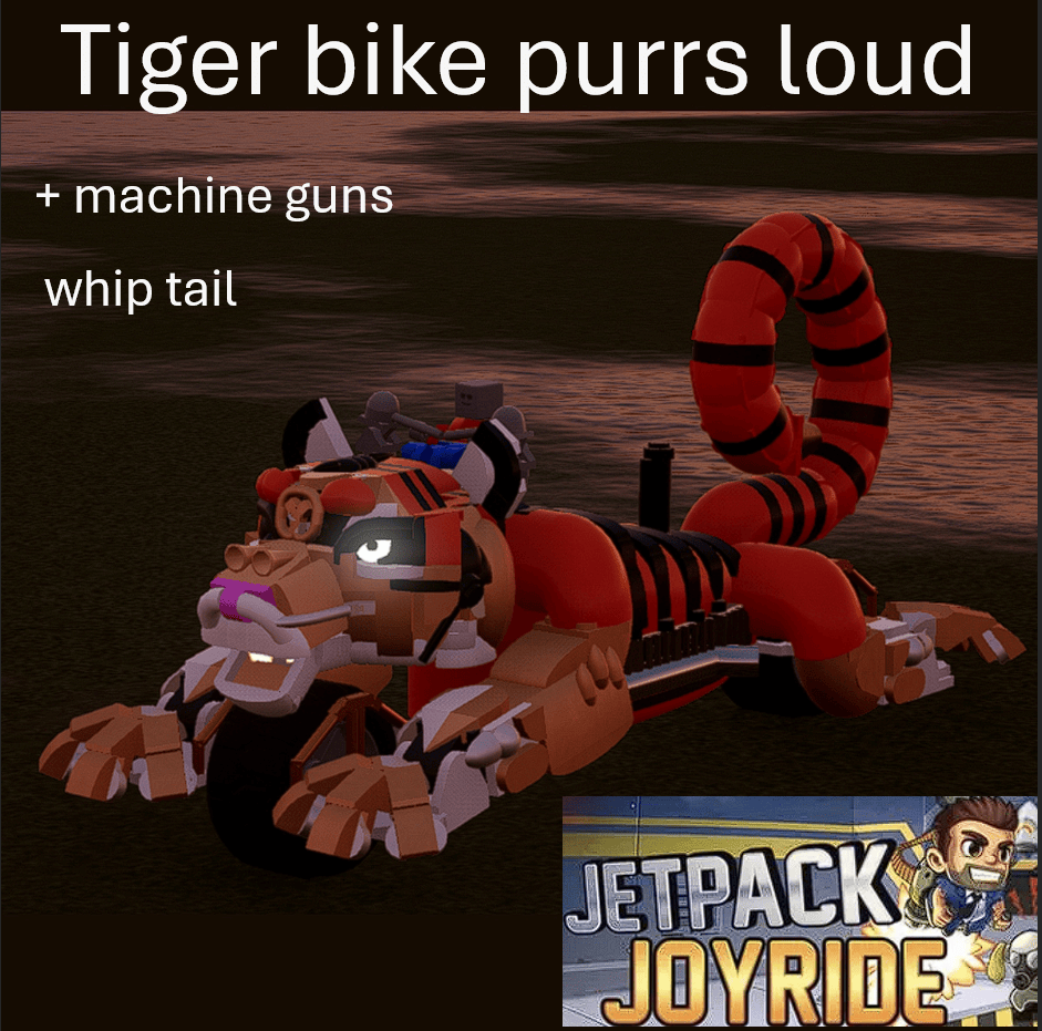 Tiger bike purrs loud