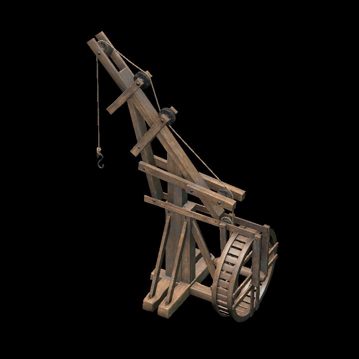 Medieval wooden crane