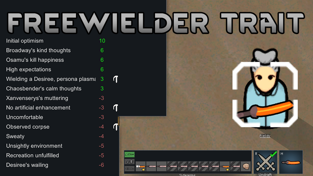 Freewielder as trait mod preview for RimWorld