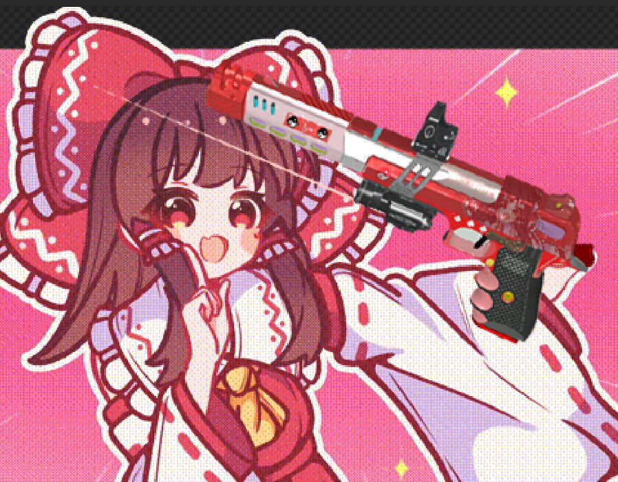 灵梦-枪皮 动图 格洛克9mm 丨 Reimu - GunGifSkin Glock 17 丨 东方Project TouHou