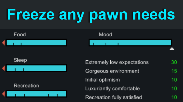 Configurable Needs Freeze — Disable Needs: Caravans, Raids & Maps