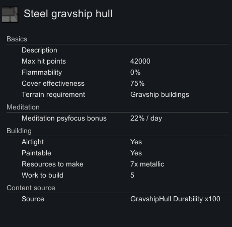 GravshipHull Durability x100
