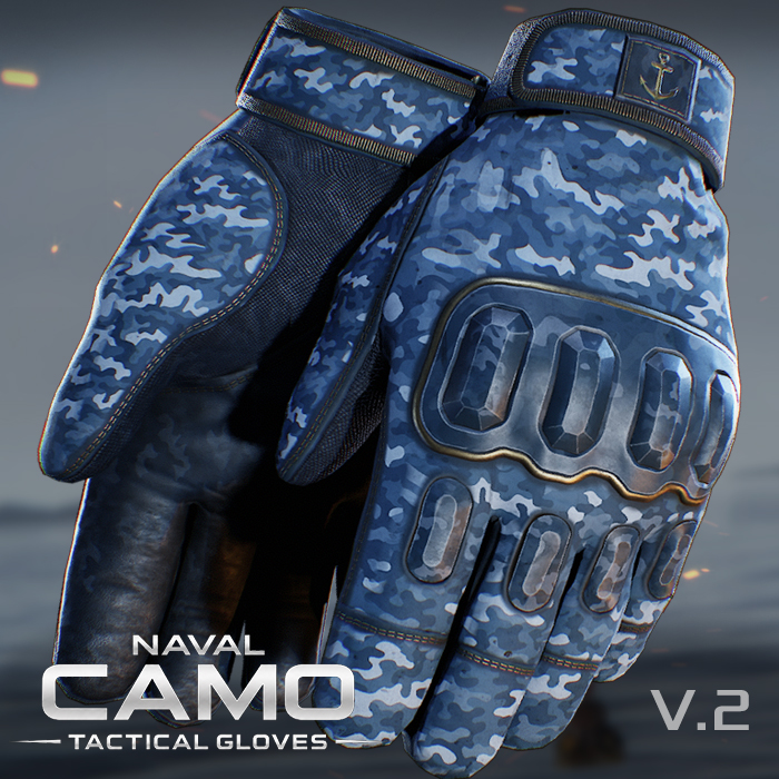 Naval Camo Tactical Gloves (v2)