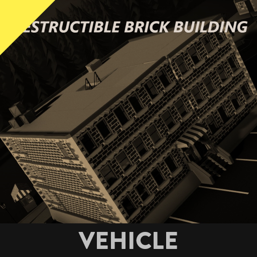 Destructible brick building