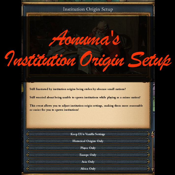 !Aonuma's Institution Origin Setup