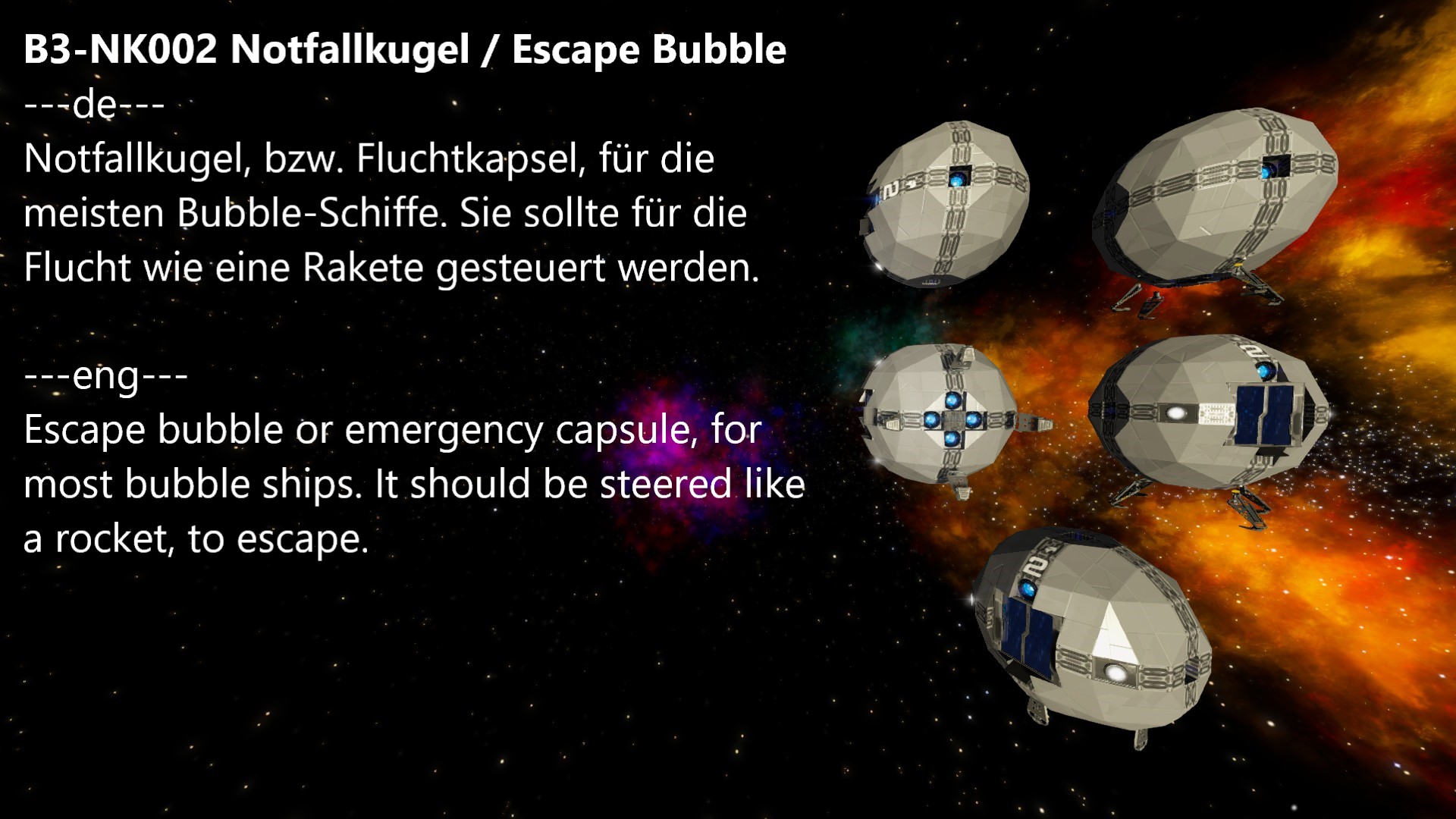 01B3-NK002 Notfallkugel  Escape Bubble