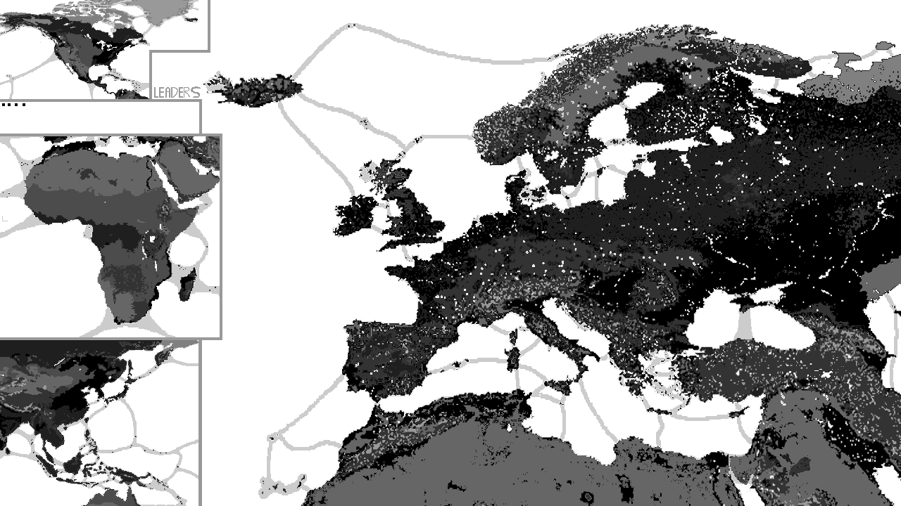 Europe + North America + Asia + Africa Detailed