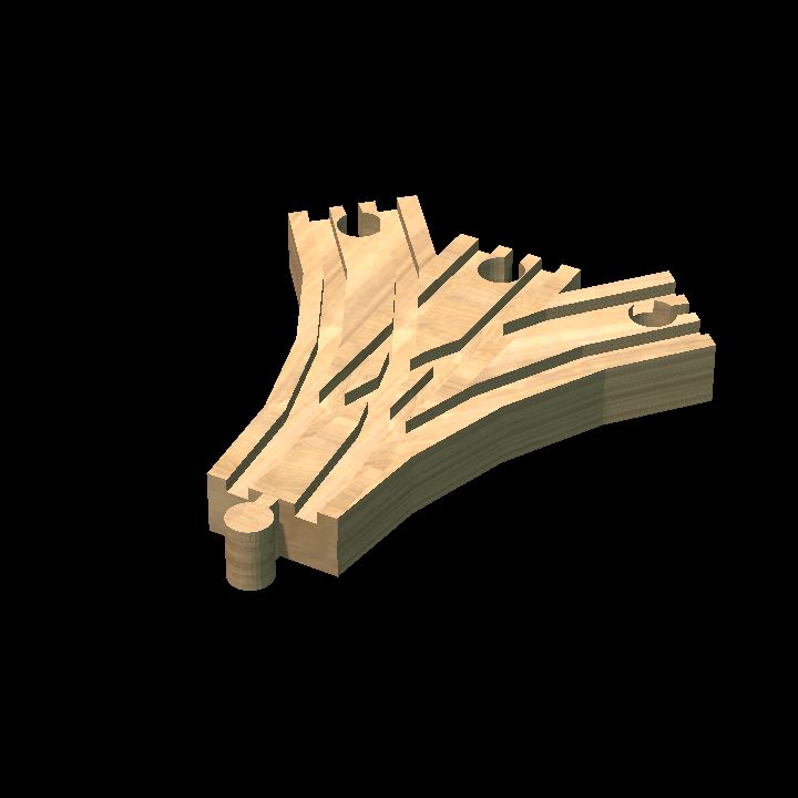Wooden track Junction Split tree 3H