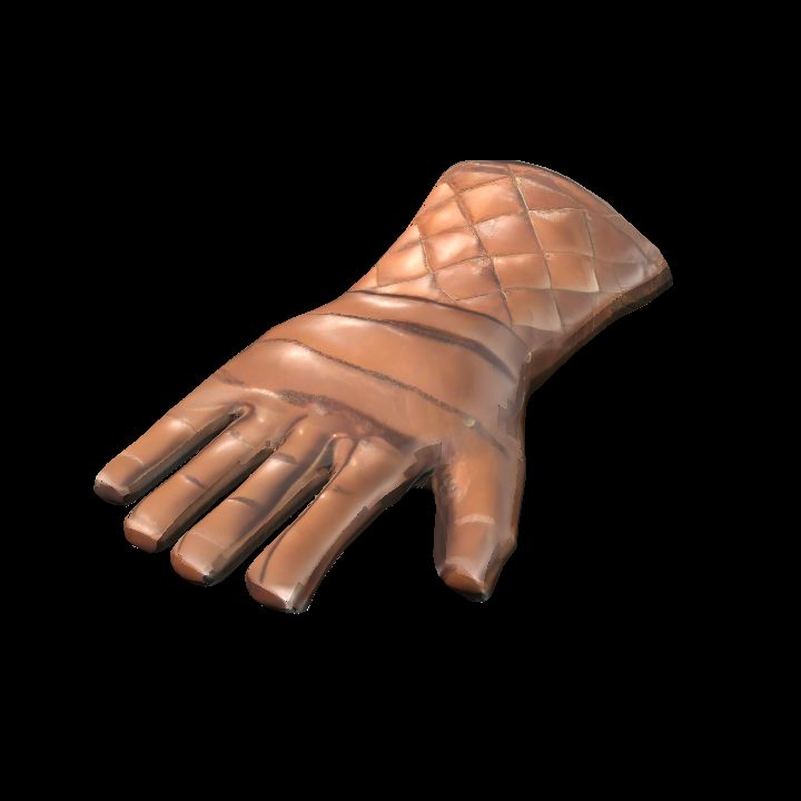 Quilted leather gloves - lying pair dn R