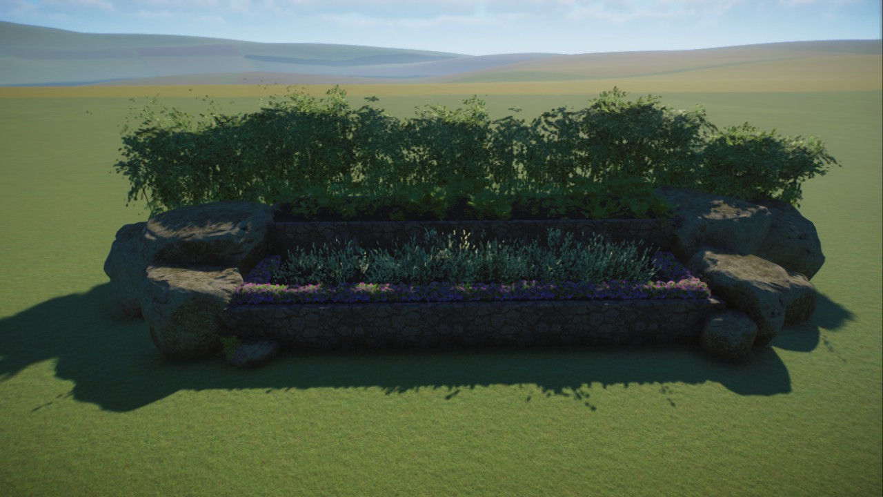 Raised Stone Flowerbeds