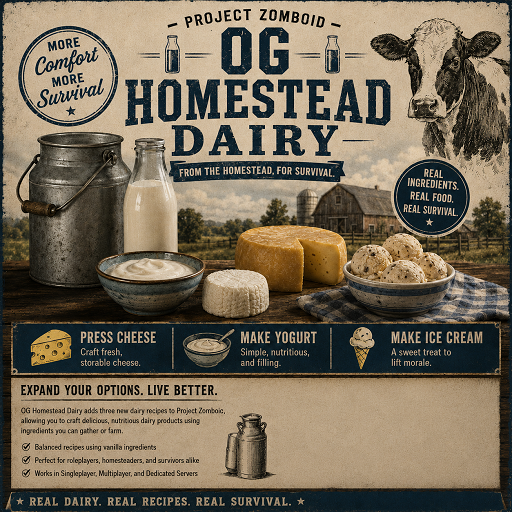[B42] OG Homestead Dairy – Project Zomboid Mod