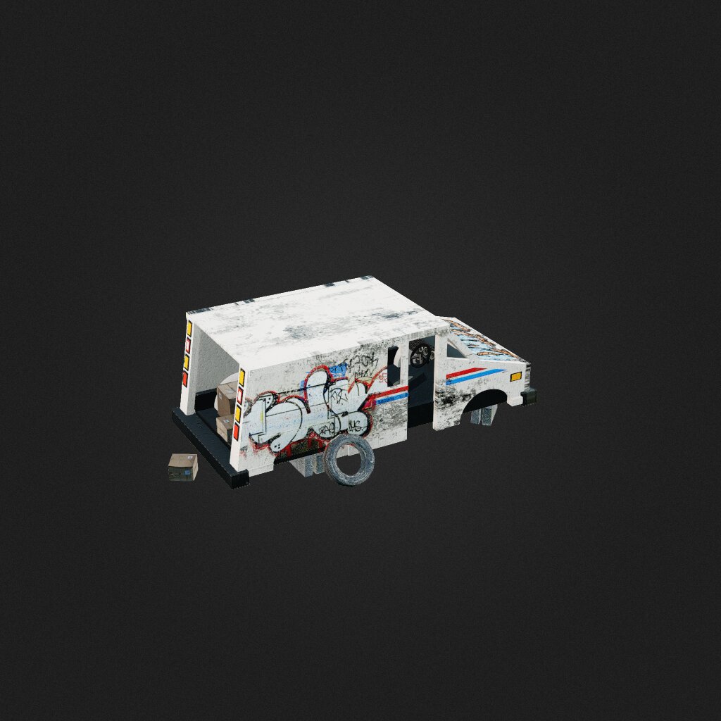 trashed usps van killer b inspired