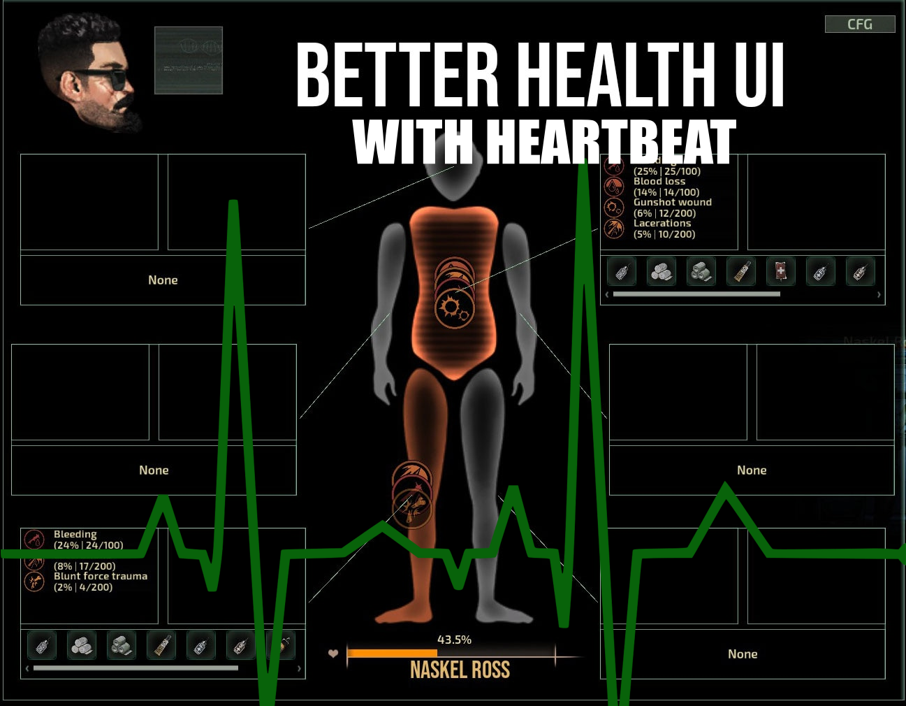 BetterHealthUI (Rework) - Always hear Hearbeat – Barotrauma Mod
