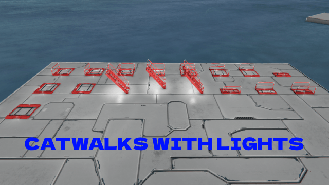 Grated Catwalks And Stairs With Lights preview