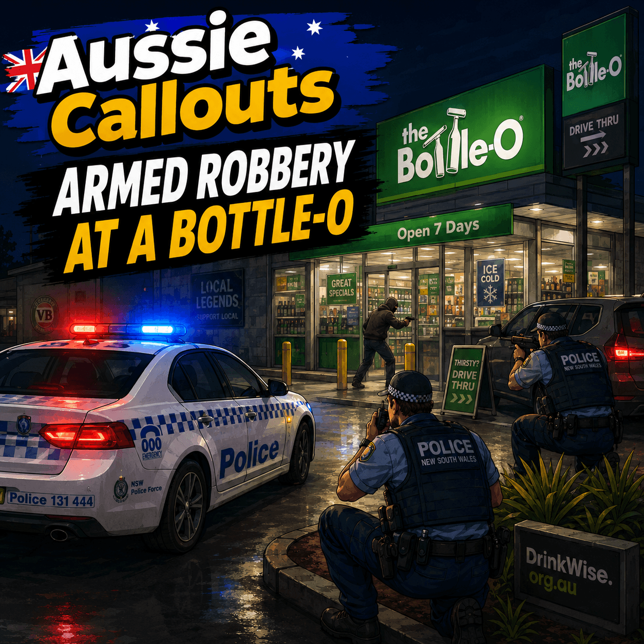 Aussie Callouts - Armed Robbery at Bottle-O
