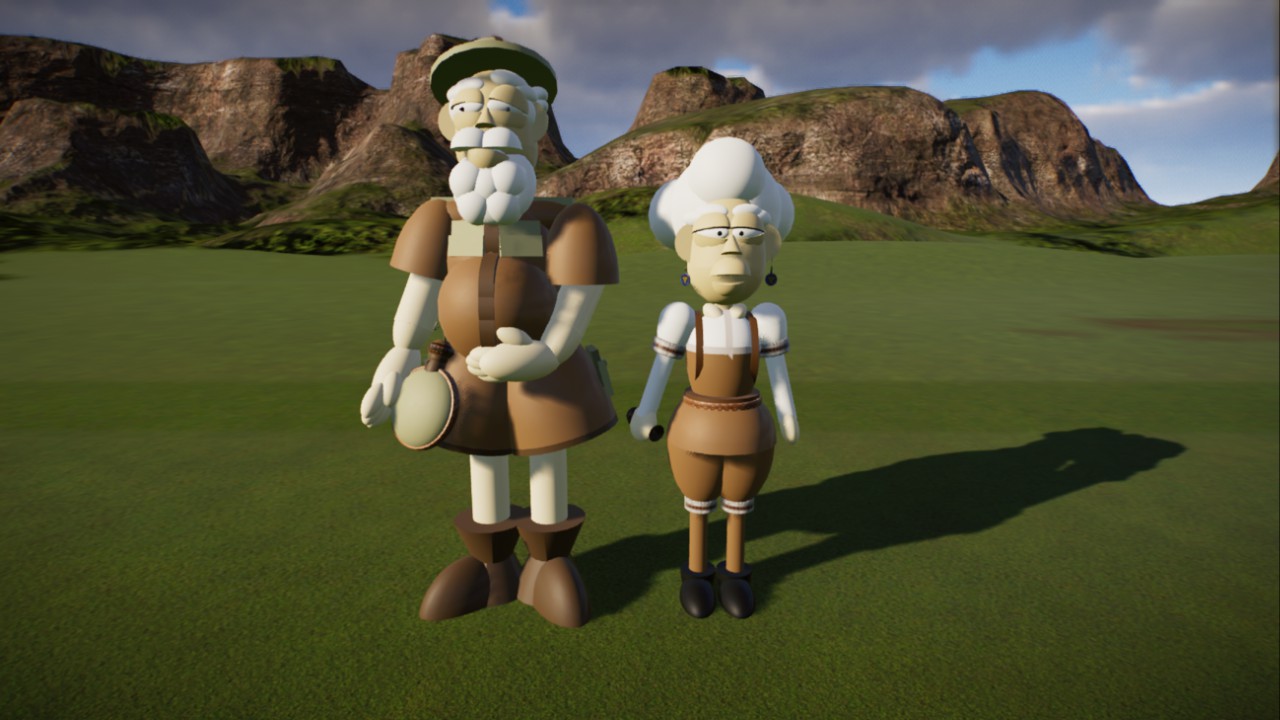 Old safari tourist character