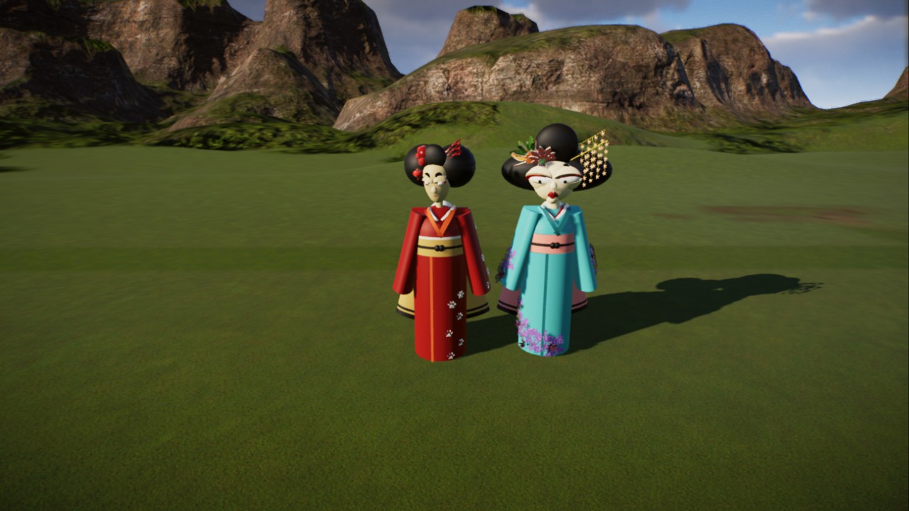 Geisha character statue