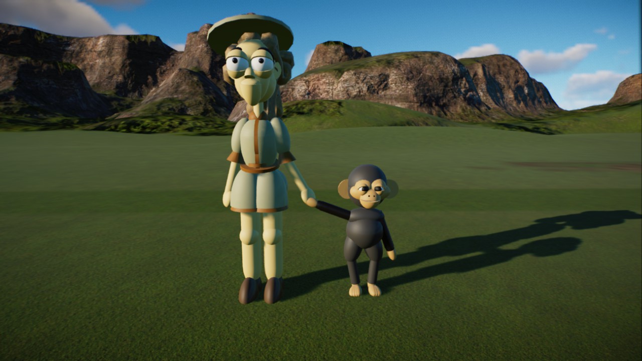 Jane Goodall character statue