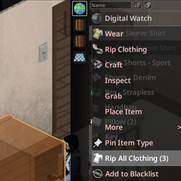 [42.20 SP/MP] Rip All Clothing – Project Zomboid Mod